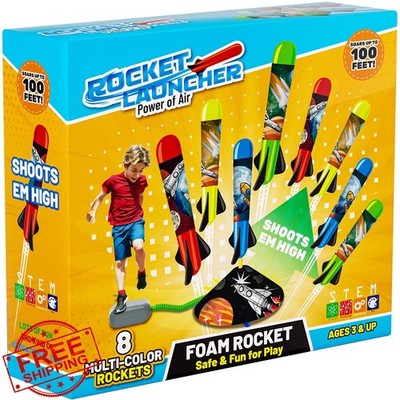 Otoseth Toy Rocket Launcher 8 Foam Rockets