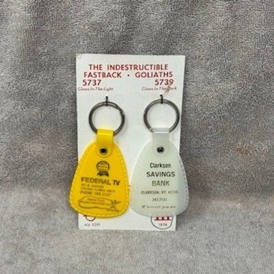 Vtg Advertising Keychains Glow Federal TV Chicago Wrigley Field Clarkson Bank