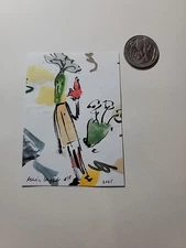 Double-Sided Original Hand Painted ACEO – Whimsical Faces & Creatures, Signed 18