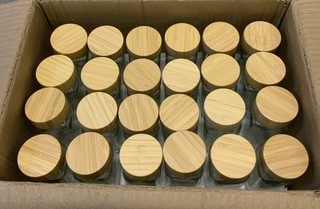 Gewürzgläser mit Bambusdeckel 24 Stück mit Streueinsätzen Etiketten (R9 D