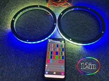 Pair 12" Chasing LED Speaker Rings for Car Stereo Truck Audio App Remote Control