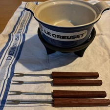 Le Creuset Blue Cheese Fondue Set Unused Discontinued