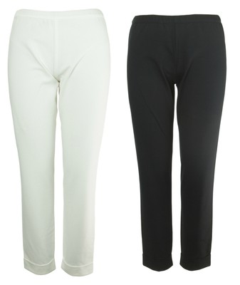 MARINA RINALDI Women's White Ocelot Casual Cuffed Pants Small $245 NWT