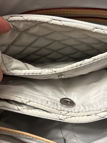 Tracolla MZ Wallace Large Crosby Pippa grigio pallido ostrica argento nuova $335 - Foto 14 di 17
