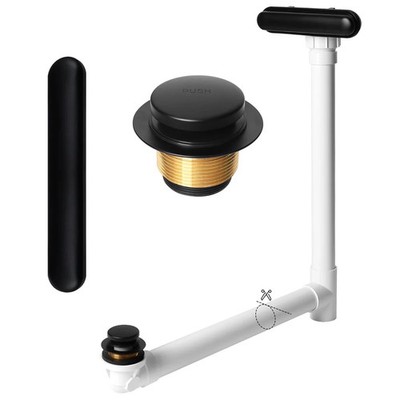 ONDAQUA Slotted Overflow Bath Drain Toe-Tap Stopper Matte Black Kohler Fit