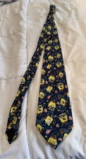 SpongeBob SquarePants Men's Tie Chasing Jellyfish Blue Nickelodeon 2005 Blue