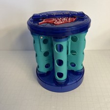 Bakugan Bakurack Spinning Carrying Case w/ 5 Blue Green Bakuclips NICE