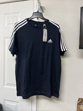 Men s Adidas Navy White Shirt Sleeved Shirt NWT Large