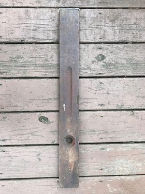 Stanley 28 1/4 Inch Wood and Brass Level New Britain Conn Patient 1890