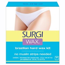 Brazilian Hard Wax Kit 4oz for Hair Removal with Pre-Wax Oil