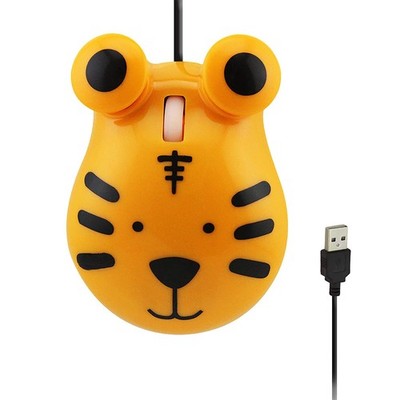Sokelinn-six Wired Cute Mouse, USB Mause for Kids with Orange Tiger