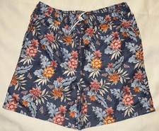 Janie And Jack Boys Size 16 Blue Floral Print Swim Trunk JJ 25 UPF 50 New
