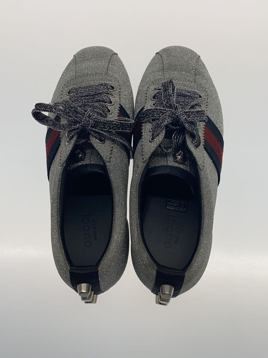 GUCCI Sherry Line Low Cut Sneakers SILVER size 36 studs shoes Made 