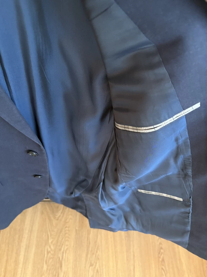 Blazer de algodón azul marino Hickey Freeman Hickey para hombre talla 38R Foto 4 de 4