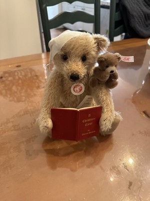 Steiff Christmas Carol Bear Featuring Scrooge And Tiny Tim