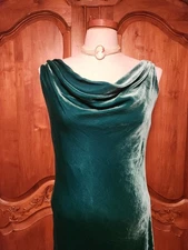 J PETERMAN Greenacres Silk Rayon Velvet Evening Dress Gown Holiday Christmas