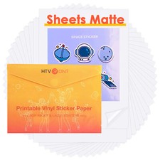 White Printable Vinyl MATTE Self Adhesive Sticker for Inkjet & Laser Printer 