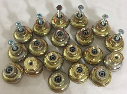 19 Brass Shell Knob Drawer Pull Distressed Furniture Restoration Used - Picture 2 of 5