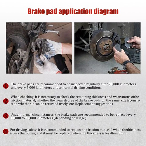 Front Rear Brake Pads For Harley Davison FLHRi FLHR Road King FA400 2000-2007 - Afbeelding 9 van 12