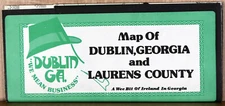 1987 Retro Flyer Pamphlet Folded Map Dublin GA Laurens County Wee Bit Ireland