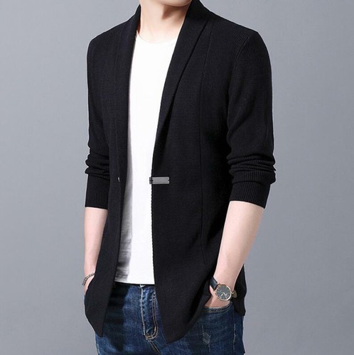 Mens Cotton One Button Lapel Slim Fit 