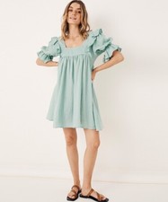 Spell & the Gypsy Mae Linen Mini Dress Seafoam Size L