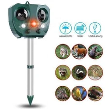 Animal Repeller Ultrasonic Solar Power Bird Dog Cat Skunk Deer Raccoon Repellent
