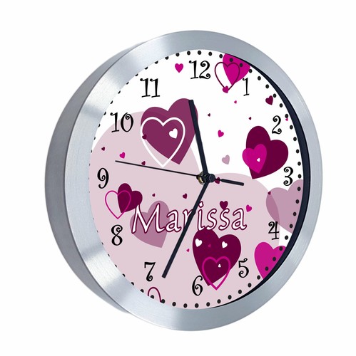 Kinderuhr mit Namen Kinder Funkuhr leise Wanduhr Kinderzimmer Uhr Herz - Bild 4 von 6