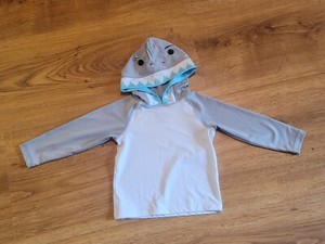 Shark Long Sleeve Sun Shirt Swim Cover up Boys Size 2T