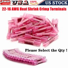 400PCS 22-16 AWG Heat Shrink Crimp Connectors Kit Electrical Wire Butt Terminals