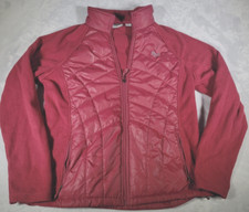 Everlast Jacket Womens Xl Maroon Red Puffer And Fleece Sleeves Side Full Zip