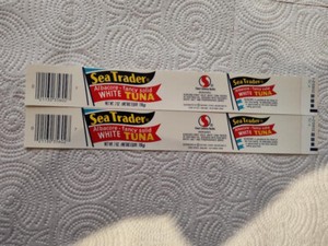 2 Sea Trader Albacore Fancy Solid White Tuna Vintage Can Labels