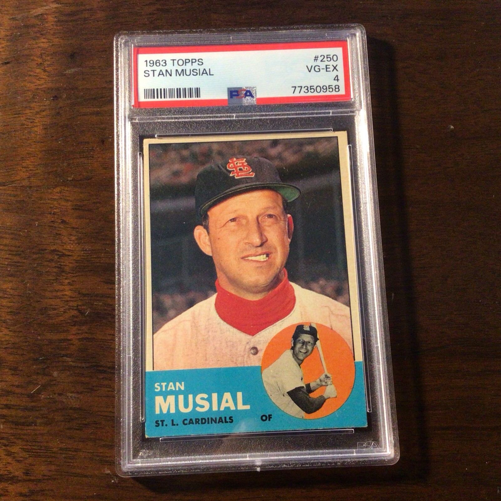 Topps 1963 Stan Musial (HOF) #250 St. Louis Cardinals PSA 4 Cert #77350958