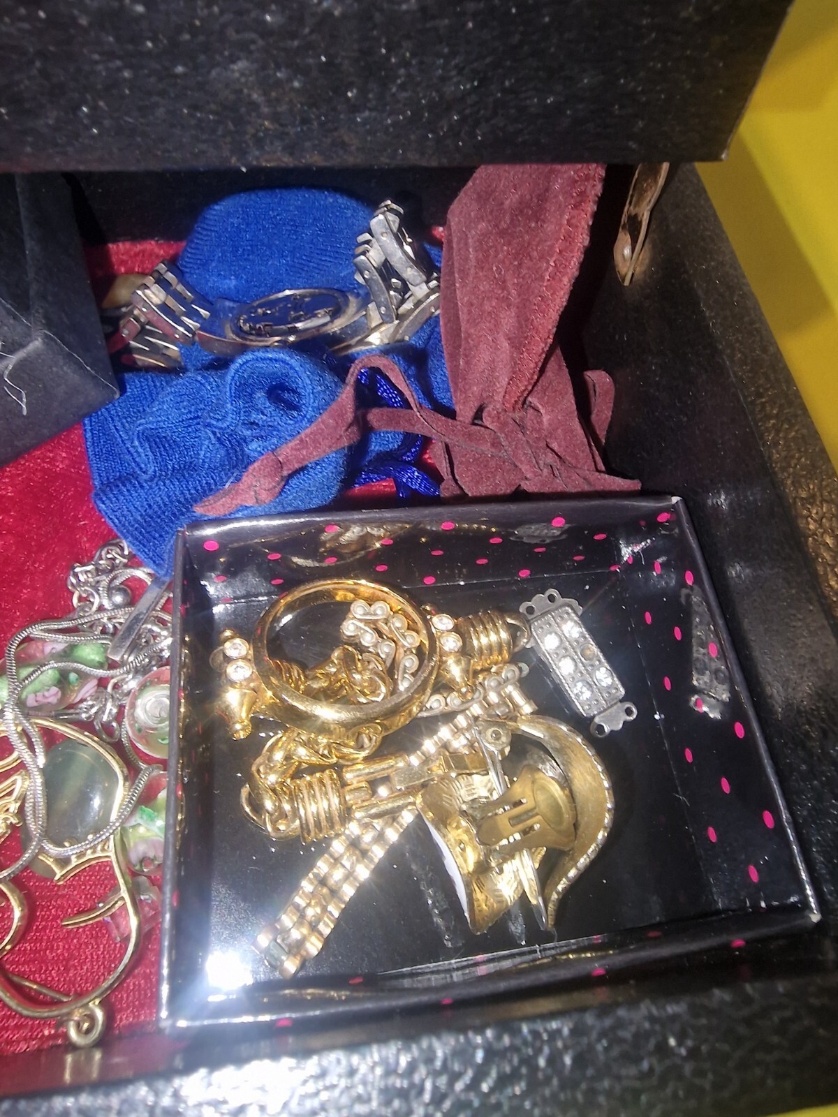 Vintage Jewellery Box With Full Contents Found In A Shed Collectable eBay