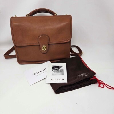 Vtg Original 94 COACH WILLIS British Tan Leather Shoulder Bag