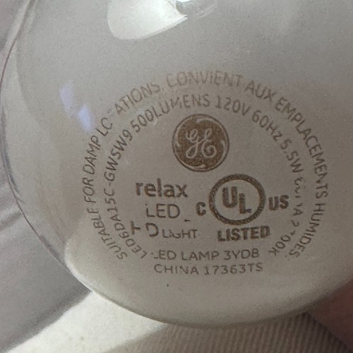GE Relax HD Led Comfortable Soft White Light 500 Lumens 3 Bulb G30 6W/60W J - Picture 7 of 13