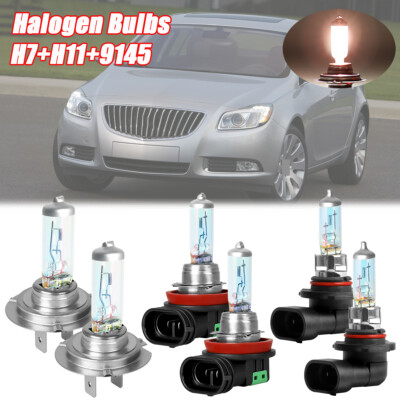 For Buick Regal 2011-2013 Combo Halogen Headlights High Low Fog Light Bulbs Kit