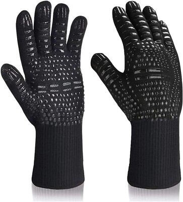 Grillhandschuhe 1 Paar, Ofenhandschuhe extrem hitzebeständig, hitzebeständige Grillhandschuhe,