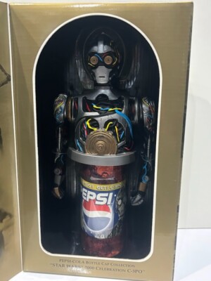 STAR WARS C-3PO sound big bottle cap figure doll figurine pepsi
