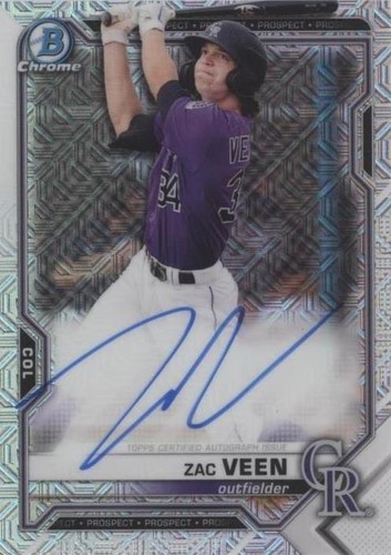 2021 Bowman Mega Box Chrome Mojo Auto Zac Veen #BMA-ZV Auto