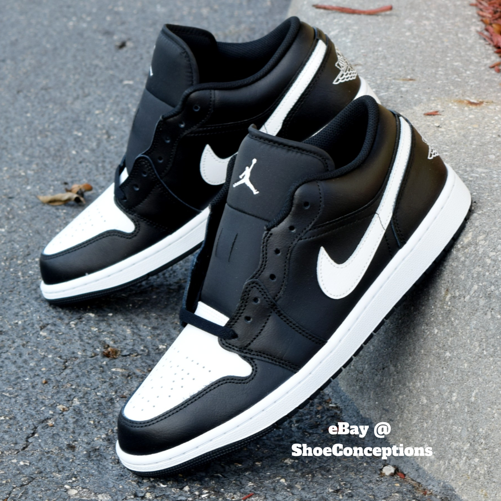 Nike Air Jordan 1 Low Shoes Black Summit White 553558-043 Men's Sizes NEW
