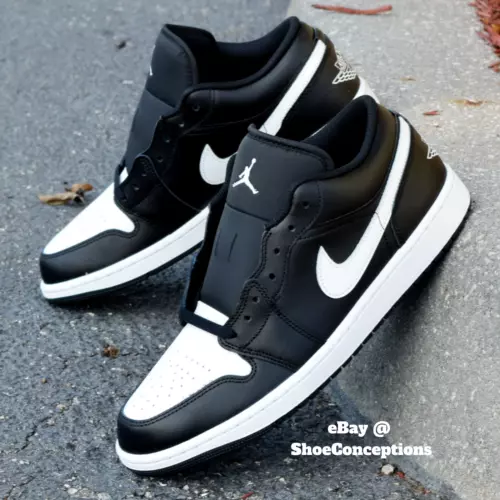 Nike Air Jordan 1 Low Shoes Black Summit White 553558-043 Men's Sizes NEW