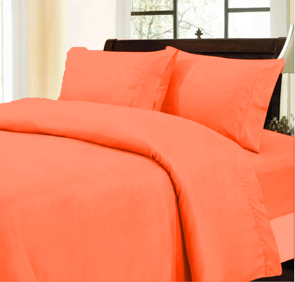 100 Cotton 1000 TC OR 1200 TC Pretty Orange Duvet Covers Solid Select Item eBay