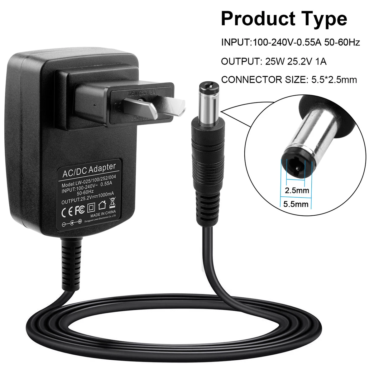 AC DC Adapter Charger For Hyperice Hypervolt Booster Pro 2 Massage Gun Device