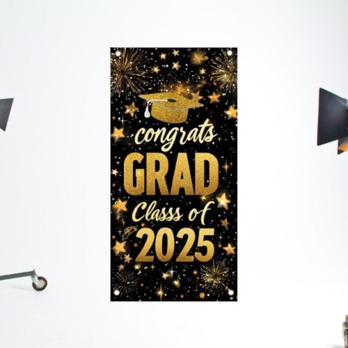 Class of 2025 Graduates Theme Background Happy Graduation Banner Adults Kids - Picture 8 of 12