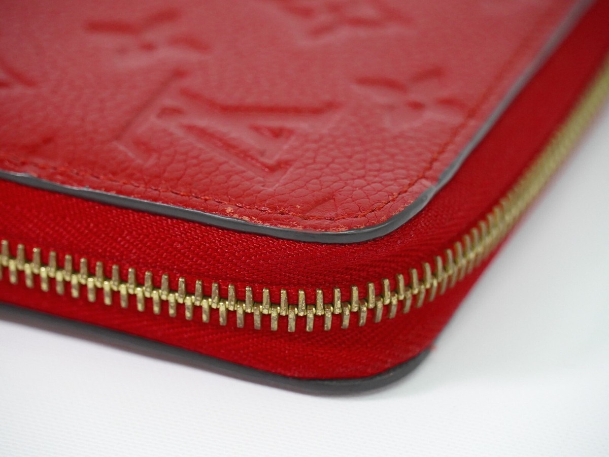 Louis Vuitton Zippy Wallet M61865 Monogram Empreinte Leather Red 