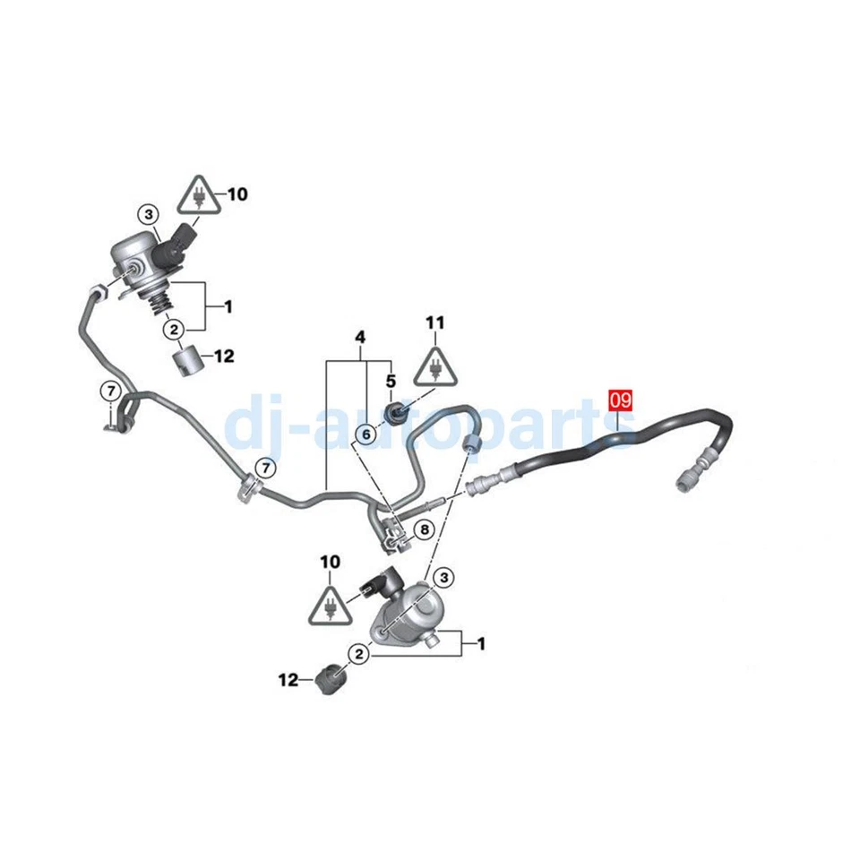 Nueva línea de entrada de manguera de combustible a bomba de combustible de alta presión para BMW 550i 650i 750Li Foto 2 de 3