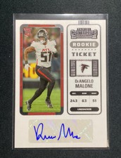 2022 Panini Contenders #187 DeAngelo Malone Rookie Ticket (RC)Auto - Falcons