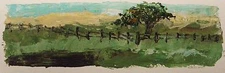 Original TREE Landscape Painting Acrylic John Williams art JMW Expressionism