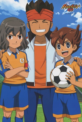 poster promo Inazuma Eleven go anime Goulart Knight Matsukaze Tenma Endou Mamoru